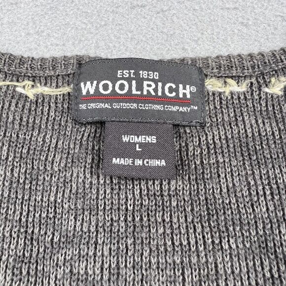 Woolrich Full Zip charcoal Gray Heathered Embroidered Snowflake Vest Womens L - Picture 11 of 16
